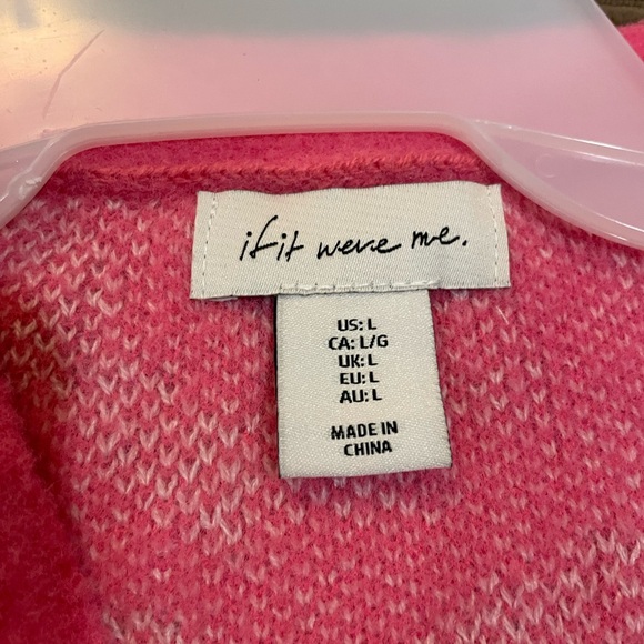 Bright Pink Floral v-neck Sweater - Picture 2 of 3